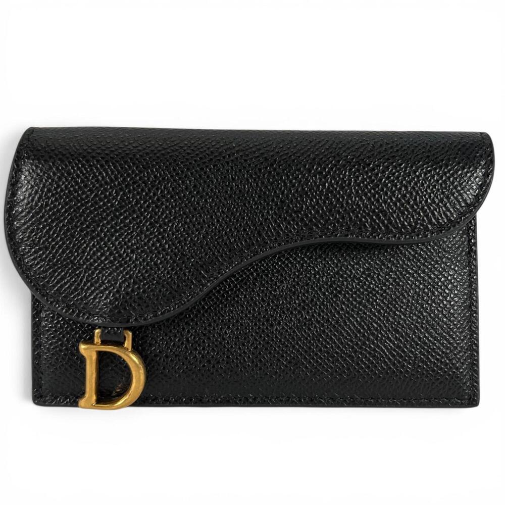 Christian Dior S5692CCEH SADDLE Cosmos Saddle Leather Zip Card Holder Wallet/...